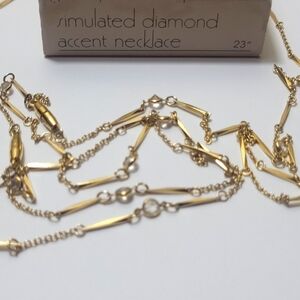 Avon Simulated Diamond Accent Necklace 23 inch Adjustable Fashion Jewelry